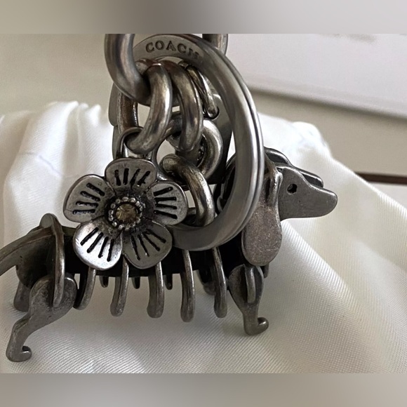 COACH SKELE DACHSHUND TEA ROSE BAG CHARM FOB - Picture 1 of 6